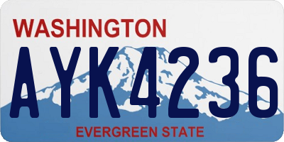 WA license plate AYK4236