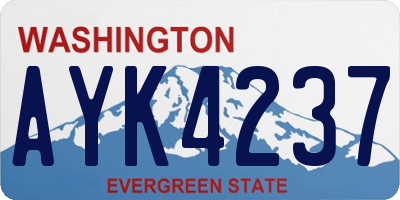 WA license plate AYK4237