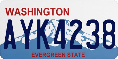 WA license plate AYK4238