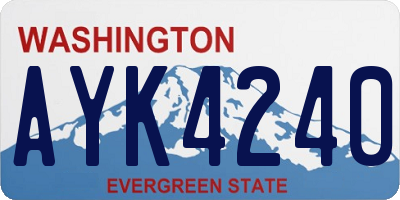 WA license plate AYK4240