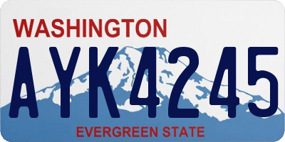 WA license plate AYK4245