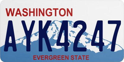 WA license plate AYK4247