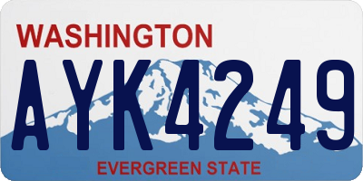 WA license plate AYK4249