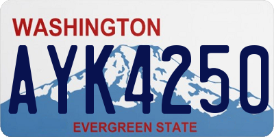 WA license plate AYK4250