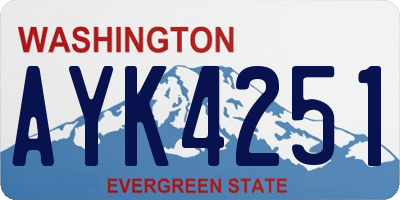 WA license plate AYK4251