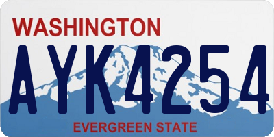 WA license plate AYK4254