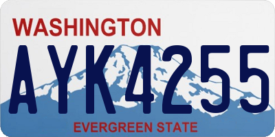 WA license plate AYK4255