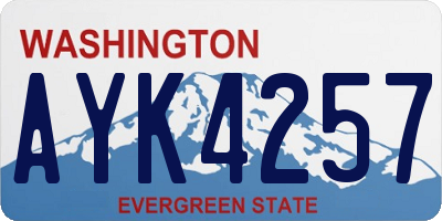 WA license plate AYK4257
