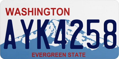 WA license plate AYK4258
