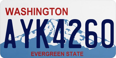 WA license plate AYK4260