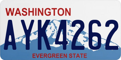 WA license plate AYK4262