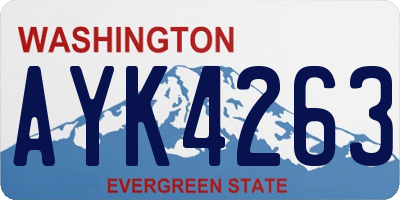 WA license plate AYK4263