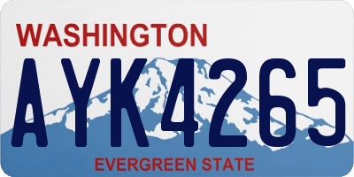 WA license plate AYK4265
