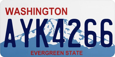 WA license plate AYK4266