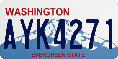 WA license plate AYK4271