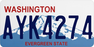 WA license plate AYK4274