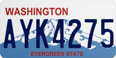 WA license plate AYK4275