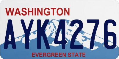 WA license plate AYK4276