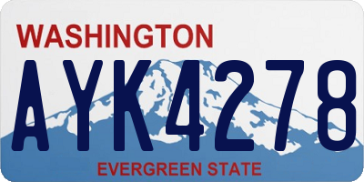 WA license plate AYK4278