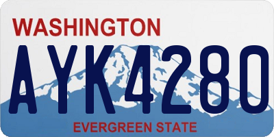 WA license plate AYK4280