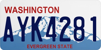 WA license plate AYK4281