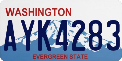 WA license plate AYK4283