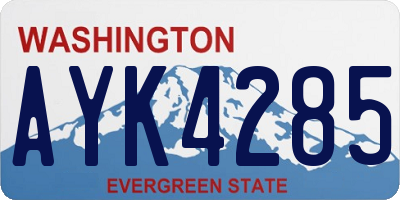 WA license plate AYK4285