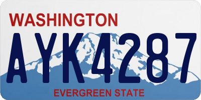 WA license plate AYK4287