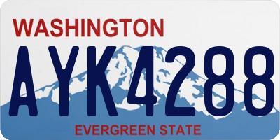 WA license plate AYK4288