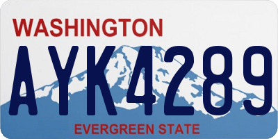 WA license plate AYK4289
