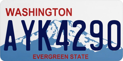 WA license plate AYK4290