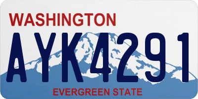 WA license plate AYK4291