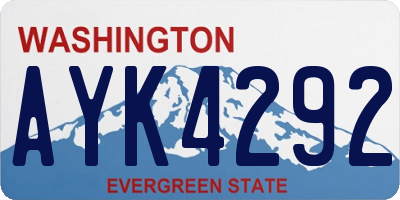 WA license plate AYK4292