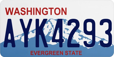WA license plate AYK4293