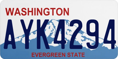 WA license plate AYK4294