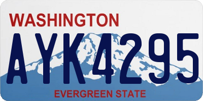 WA license plate AYK4295
