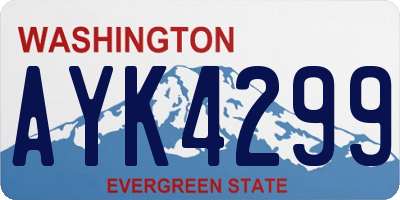 WA license plate AYK4299