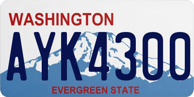 WA license plate AYK4300