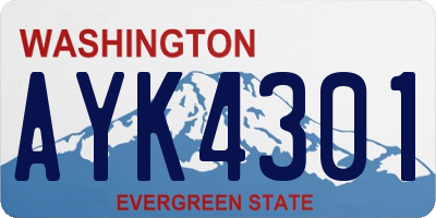 WA license plate AYK4301