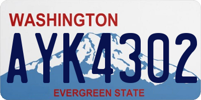 WA license plate AYK4302