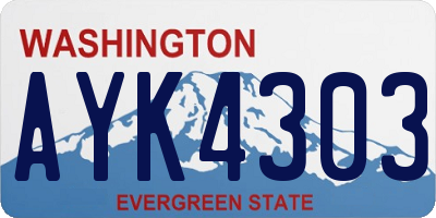 WA license plate AYK4303