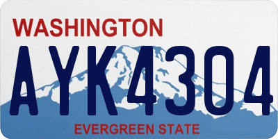 WA license plate AYK4304