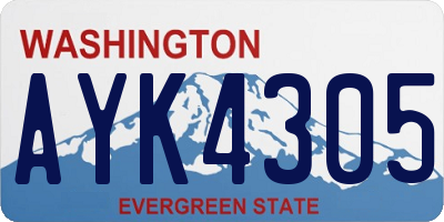 WA license plate AYK4305