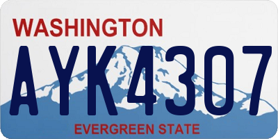 WA license plate AYK4307