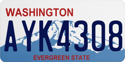 WA license plate AYK4308