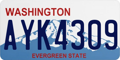 WA license plate AYK4309