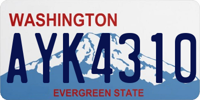 WA license plate AYK4310