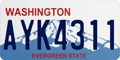 WA license plate AYK4311