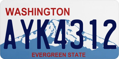 WA license plate AYK4312