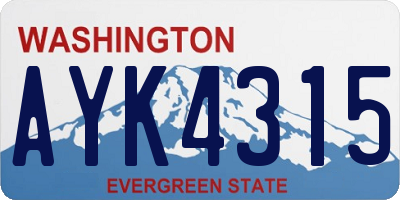 WA license plate AYK4315